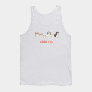 Cute Shih Tzu Dog Drawing Illustration Tank Top